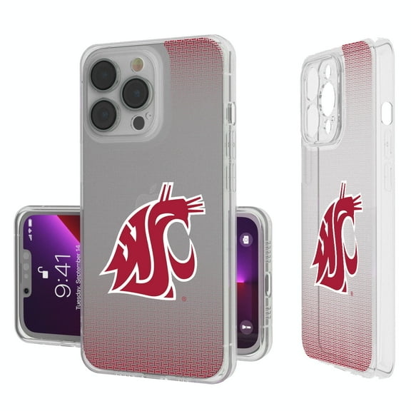 Washington State Cougars Linen Logo iPhone Clear Case