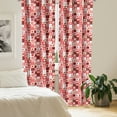 thumbnail image 3 of Ambesonne Christmas Window Curtains, Pink Cone Stars, Each 28" W x 95" L, Ruby Red White, 3 of 5