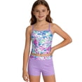 thumbnail image 6 of JAJAHO Girls Swimsuit 3 Pieces Long Sleeve Rash Guard Set Tropical Printed Tankini Bathing Suits Summer Kids Swimwear 3-10Y, 6 of 6