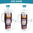 thumbnail image 6 of Yayeee 40oz Double-Wall Insulated Stainless Steel Tumbler with Handle Bottle, Purple Jam, 6 of 8