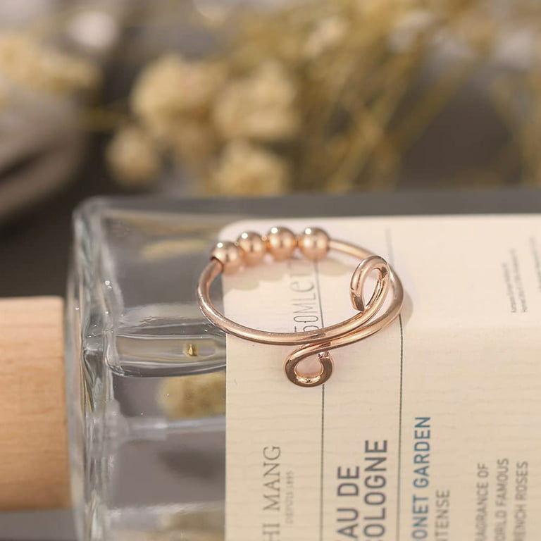 Anti Stress Fidget Ring Chime Spinner Single Coil Spiral Beads For