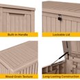 thumbnail image 7 of Miniyam 180 Gallon Resin Deck Box, Outdoor Storage Box, Gardening Tools, Lockable, Waterproof, Light Coffee, 7 of 7