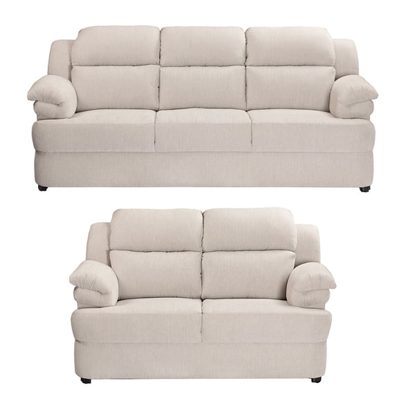 Sala 3-2 Kendra ( Sofá, Love Seat ) Crema Para Sala