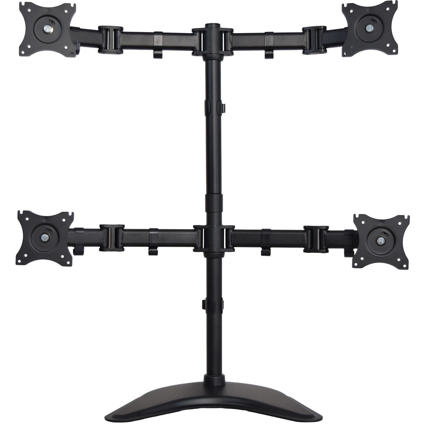 Quad Monitor Mount Fully Adjustable Desk Free Stand for 4 LCD Screens