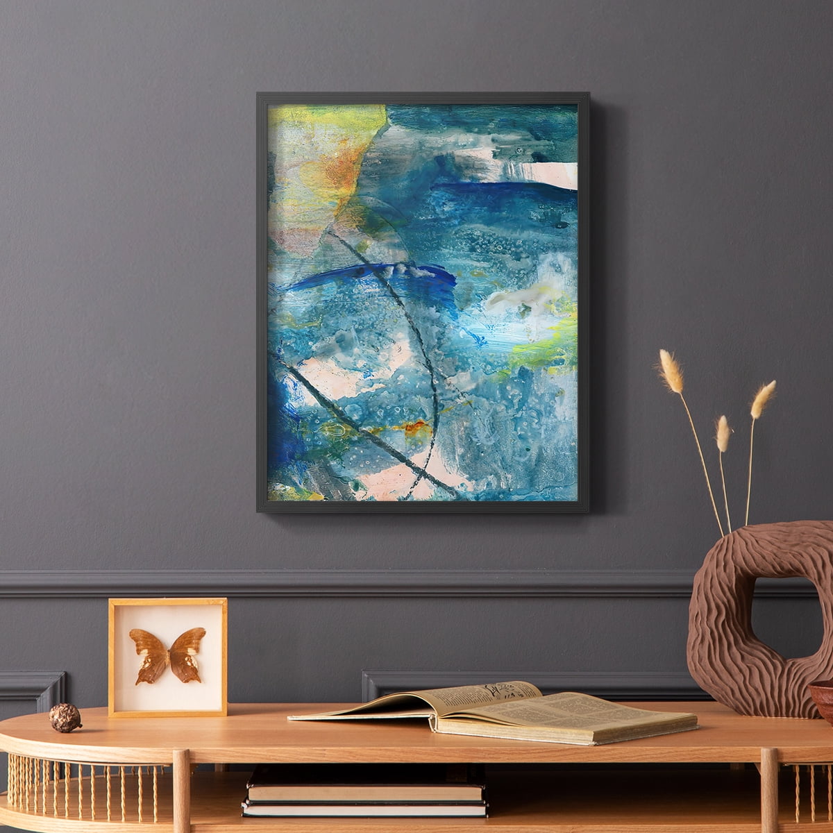 Spring Winds II Framed Print in Black Solid Wood Framed Print No Nail Hanging