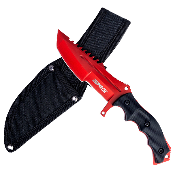 Dispatch Tactical FixedBlade Hunting Knife, Sharp Edge Camping