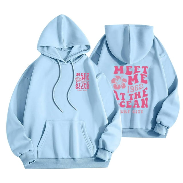 DPTALR Sweat à Capuche Ample Automne et Hiver à Manches Longues Imprimé Lettre pour Femmes