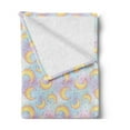 thumbnail image 2 of Moon Soft Flannel Fleece Throw Blanket, Crescent Moon Stars Fantasy Color Gradient Background, Cozy Plush for Indoor and Outdoor Use, 60" x 80", Multicolor, by Ambesonne, 2 of 5