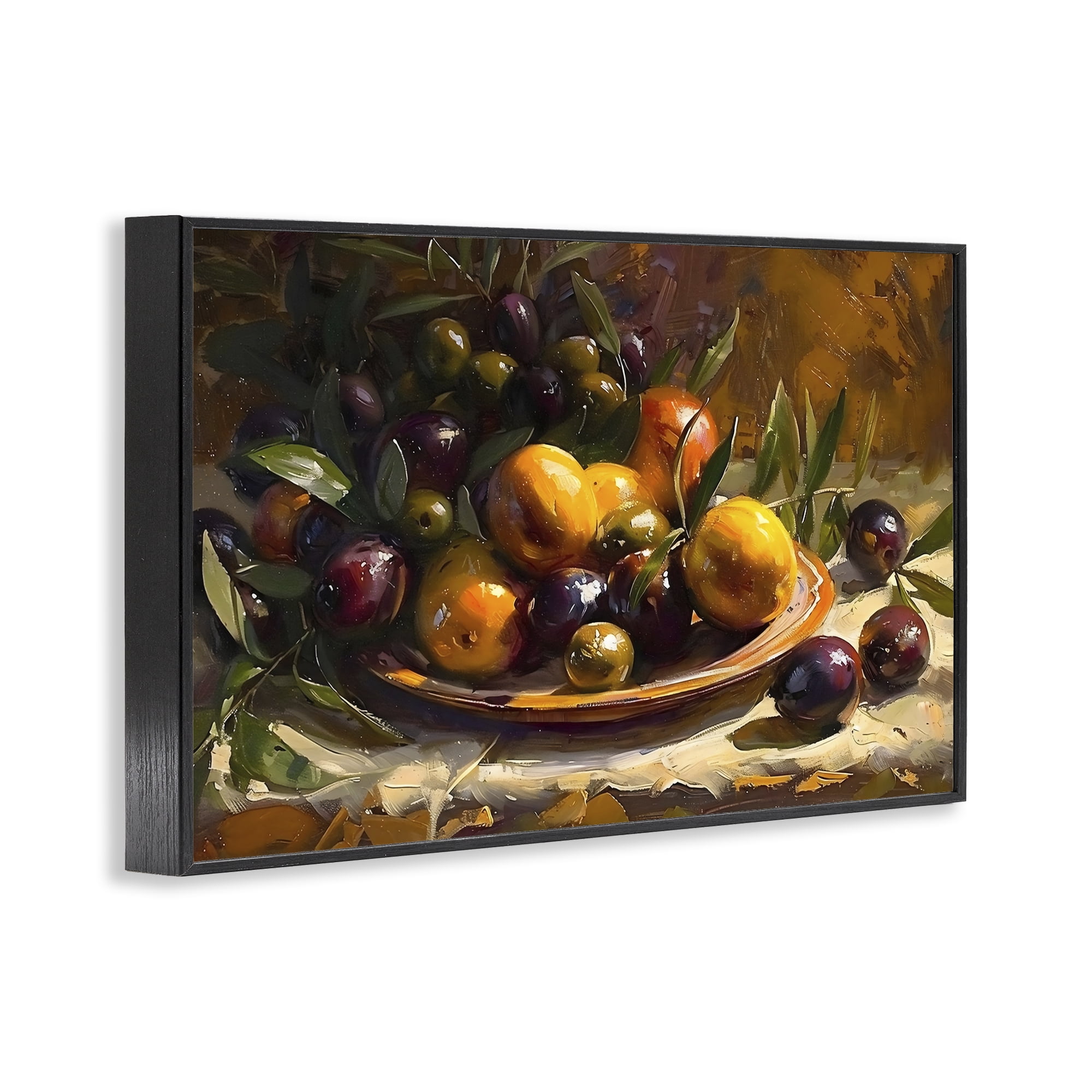 Stupell Industries Array of Olives & Citrus Black Framed Giclee Art, design by Creative Studio