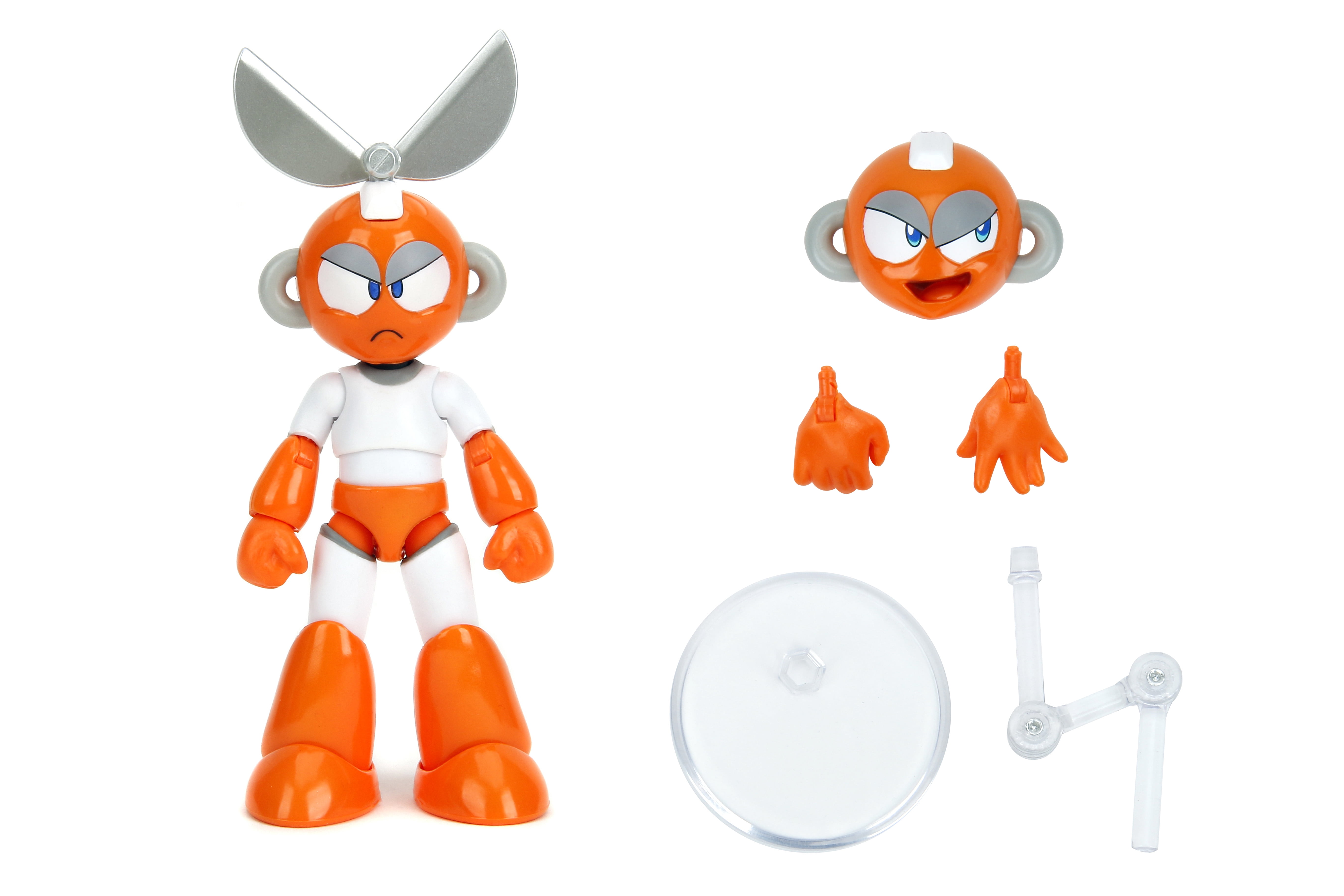 Jada Mega Man 4" Cut Man 1:12 Scale Action Figure, Wave 2 – 15+ Points of Articulation, Alternate Hands & Head, Rolling Cutter Accessory
