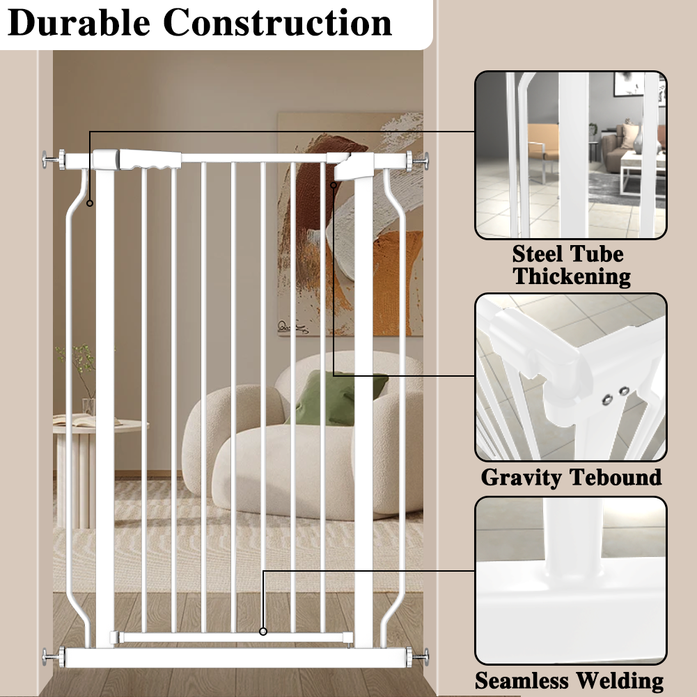 Fairy Baby Extra Tall Pet Gate 40.55" White Metal photo 4