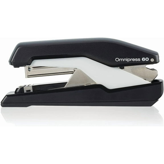Omnipress Stapler, 60 Sheet Capacity, Black/Gray, Easy Press Anywhere Design