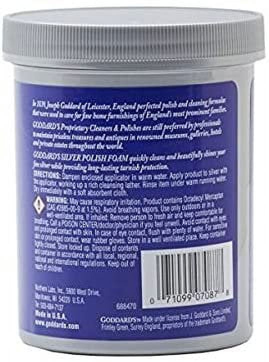 Goddards Silver Polish Foam Silver Jewelry Cleaner for Antiques,  Accessories, Ornaments & More Silver Cleaner for Silverware Protection  Tarnish Remover for Jewelry w/Sponge Applicator (6 oz)