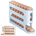 thumbnail image 4 of Organizador de huevos para refrigerador | Dispensador de huevos de enrollado automático de 4 niveles | Tiene capacidad para 30 huevos | Estante de almacenamiento de refrigerador que ahorra espacio, 4 of 8
