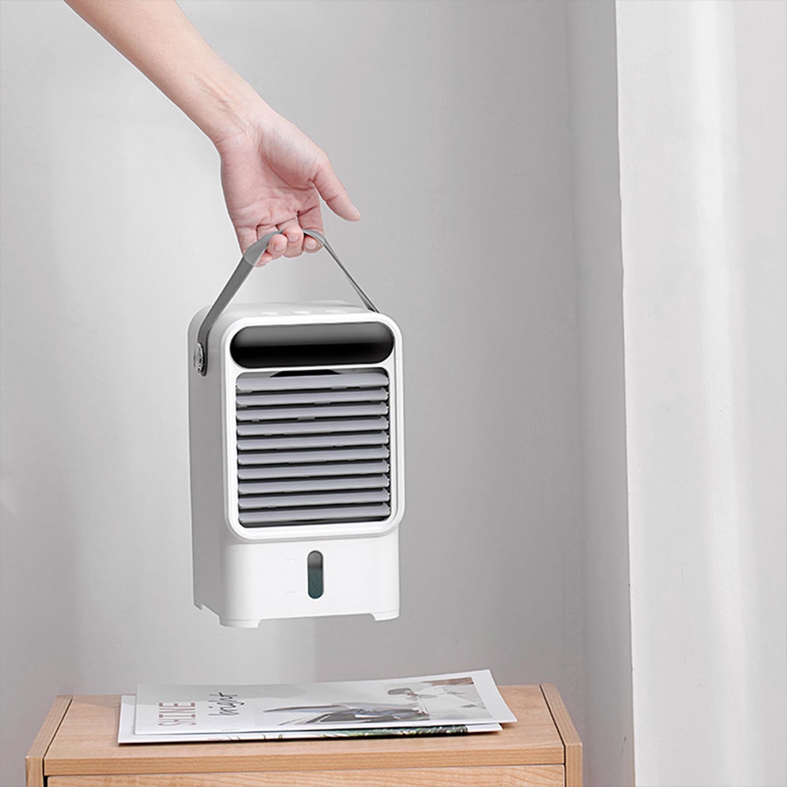Portable Air Conditioner, Water Circulation Cooler, with Digital Display, 3 Settings, 500ml Capacity, Suitable for home and office use