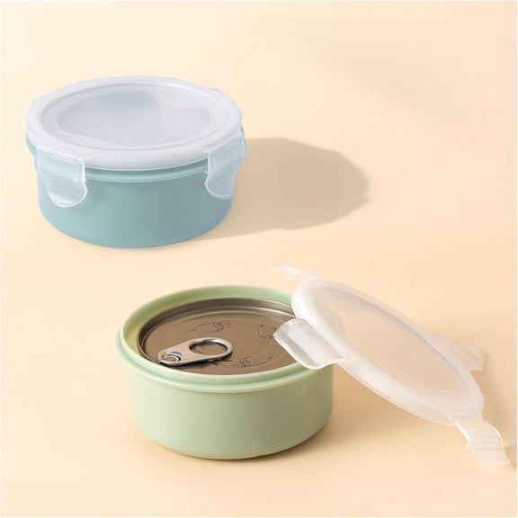 ACDANC 5.5 Oz Cat Canned Food Storage Container,2Pack Cat Wet Food Cans Sealer with Airtight Snap-Lock Cover Lids to Keep Pet Food Fresh No Fridge Odor