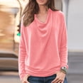 thumbnail image 2 of Pompotops T-Shirt Décontracté à Col Rond pour Femmes Manches Longues Ample Chandail Tops Blouse, 2 of 9