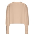 thumbnail image 6 of TKLPEHG Women Tops Dressy Casual Crew Neck Pullover Tops Loose Lightweight Classic Solid Color Fashion Leisure Comfy Long Sleeve Blouse (Khaki,S), 6 of 7