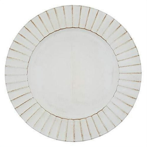 Fennco Styles Ruffled Rim Design Decorative Charger Plates 13" Round, Set of 4