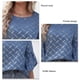 thumbnail image 2 of Blusa de manga corta con cuello redondo y volantes para mujer Camisa estampada Camisa suelta de verano Azul XL, 2 of 6