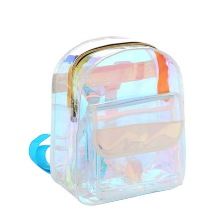 Pvc Fashion Bag - Clear PVC Backpack Fashion Bag Aqua Blue