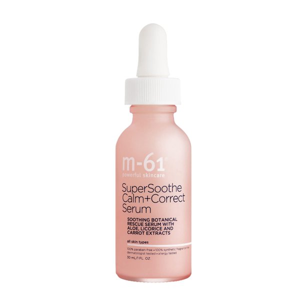 m-61 SuperSoothe Calm+Correct Serum: suero calmante e hidratante lleno de antioxidantes con extractos de aloe, regaliz y zanahoria.