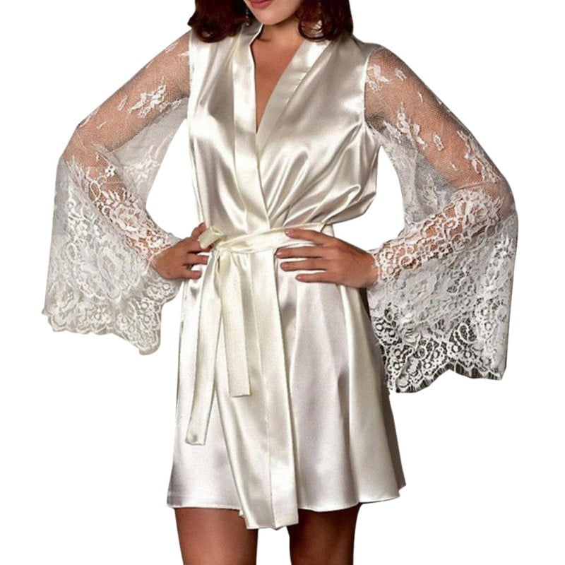 long sleeve silk nightdress