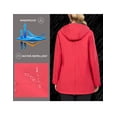 thumbnail image 4 of Little Donkey Andy Women's Softshell Fleece Lined Jacket with Hood Windbreaker Insulated Long Warm Rain Jacket (Red XS), 4 of 7