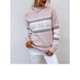 thumbnail image 5 of Suéter navideño Hipepigie para mujer, suéter de punto cálido de invierno, jersey de manga larga con estampado de copos de nieve, jersey de cuello medio alto, 5 of 5
