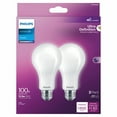 thumbnail image 3 of Philips Ultra Definition LED 100-Watt A21 Light Bulb, Frosted Daylight, Dimmable, E26 Medium Base (2-Pack), 3 of 10