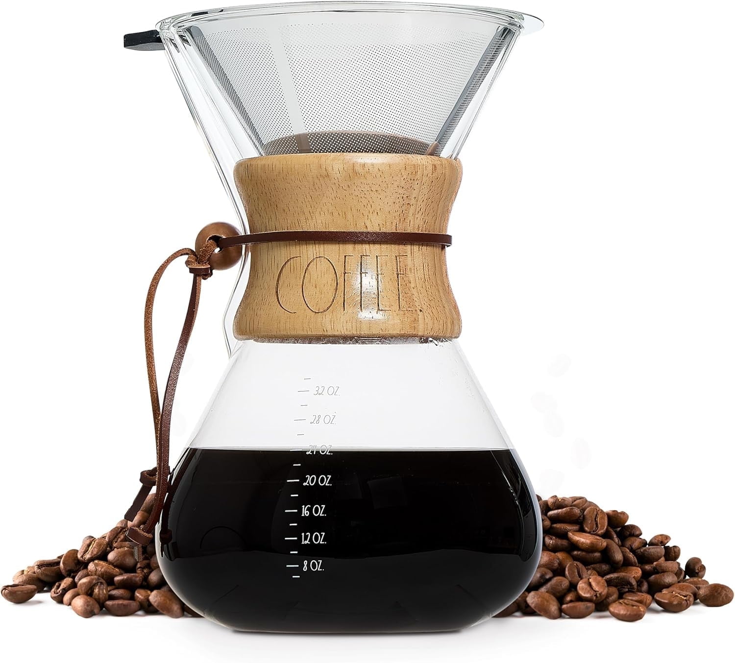 Free Shipping! Chemex 8-Cup Classic Series Glass Coffeemaker with Filter,  Borosilicate, 40 Ounce - Walmart.com