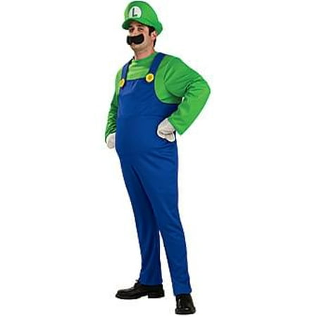 Super Mario Bros Deluxe Luigi Costume Adult Small