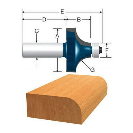 UPC 000346352009 product image for Bosch 85293MC 7/8 in. x 1/2 in. Roundover Carbide-Tipped Router Bit | upcitemdb.com
