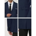 thumbnail image 6 of INSPIRE CHIC Men's Coat Slim Fit Blazer Single Breasted One Button Formal Coat M Navy Blue, 6 of 7