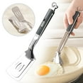 thumbnail image 2 of Stainless Grill Clamp, Anti Scald Extended Handle Spatula Tong, Multi Functional Barbecue Clip Grill Clamp for Outdoor Grilling And Kitchen, High-Temperature Resistant, Easy to Clean, Non-Stick, 2 of 9