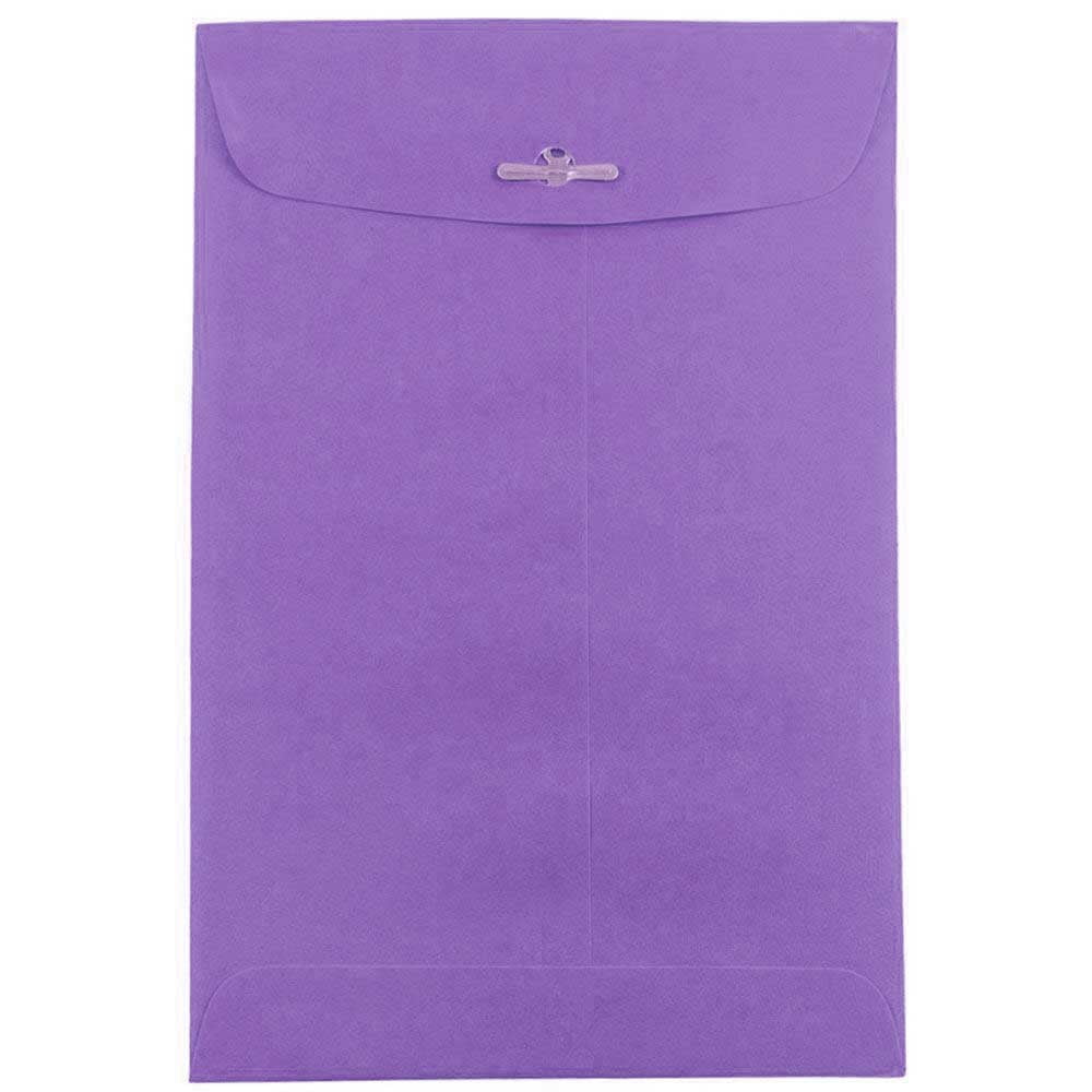 JAM Paper 6 x 9 Clasp Envelopes, Violet, 100 per Pack