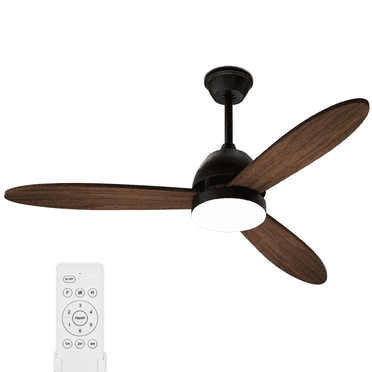 BEZT 52" Indoor LED 6 Speeds Ceiling Fan 3 Color Temperatures Light Kit Fan w/Remote,Black