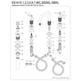 thumbnail image 6 of Kingston Brass KS1413KL Whitaker Widespread Bathroom Faucet with Push Pop-Up Drain, Antique Brass, 6 of 8