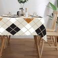 thumbnail image 4 of Black And Gold Argyle Harlequin Rectangular Tablecloth 55"x70" with Lace Edge, Washable Durable Table Cover for Dining, Indoor Outdoor Home Restaurant Decor, 4 of 5