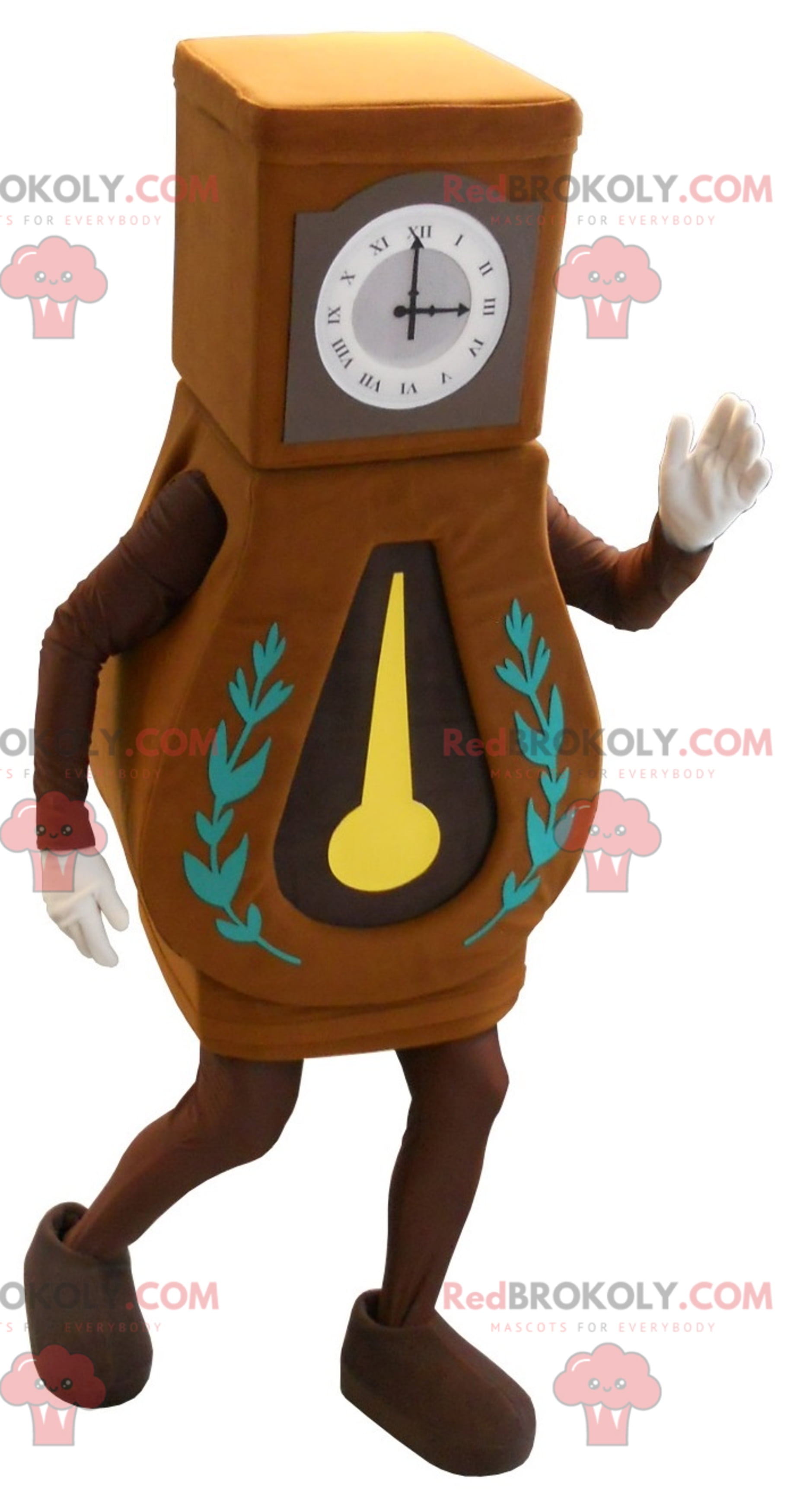 Giant grandfather clock mascot. Grandfather clock