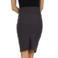 thumbnail image 2 of Knee Length High Waist Stretch Pencil Skirt - Charcoal - Medium, 2 of 4