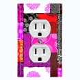 thumbnail image 1 of Metal Light Switch Plate Cover Safari African Tribal Art Pattern Pink SFR006, 1 of 13
