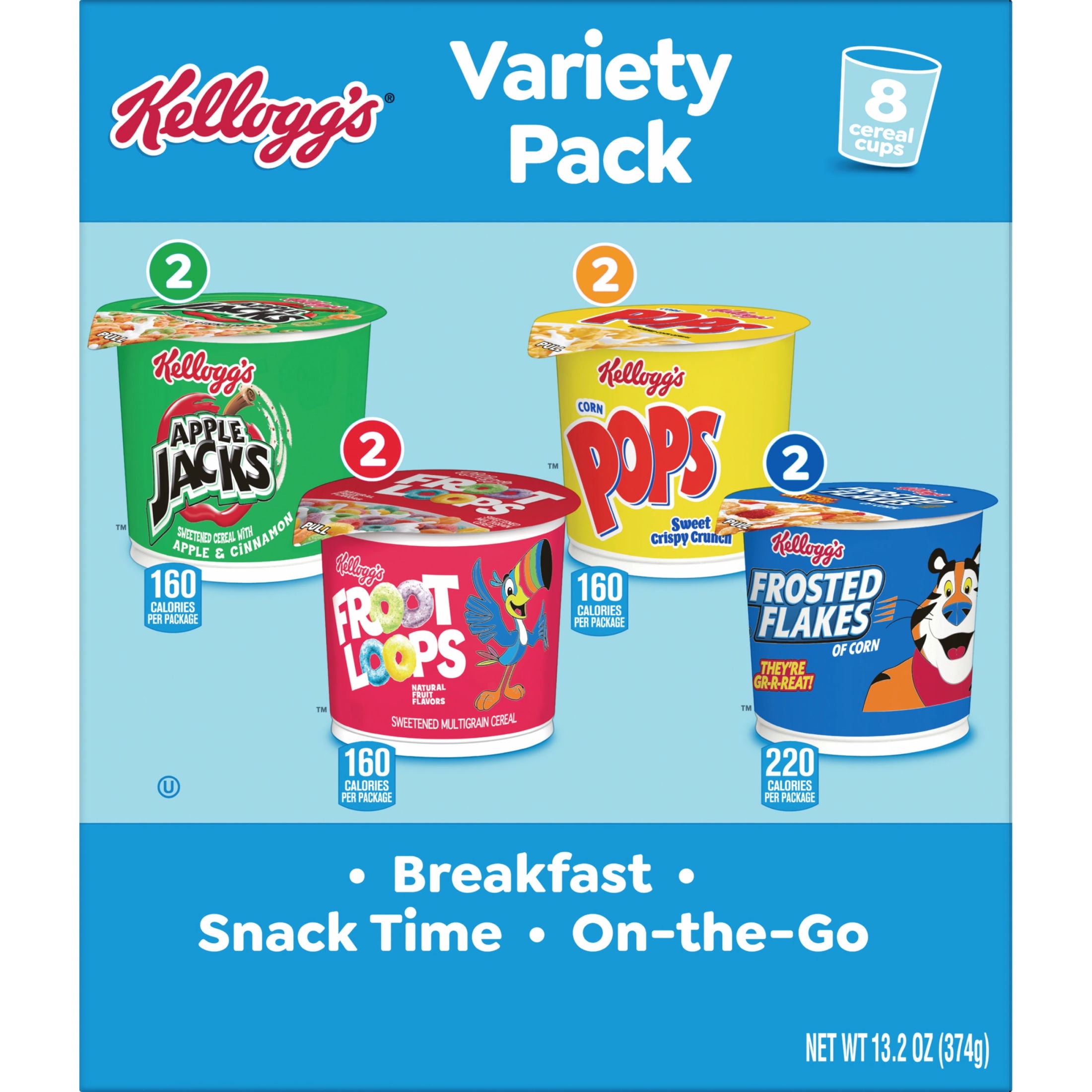 Kellogg's  Variety Pack Breakfast Cereal, 13.2  oz, 8 Count