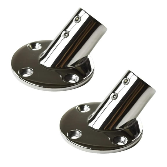 MARINE CITY Casting Boat Hand Railing Fittings Round Base 45 Degree, Fits 7/8 Inch Rail  High-Quality 316 Stainless Steel, Rustproof and Durable, for Boats Pack of 2