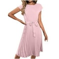 thumbnail image 3 of Sentmoon Beach Vacation Dresses Short Sleeve Breathable Boho Dresses for Women Summer 2026 Business Regular Fit Crew Neck Prom Dresses for Date Night and Dinner L, 3 of 5