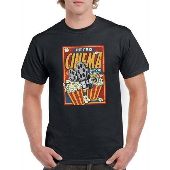 Retro Cinema Movie Night T-Shirt Men -Smartprints Designs, Male 4X-Large