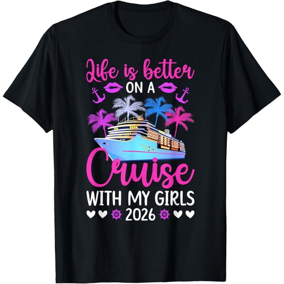 On A Cruise Trip 2026 Girls Cruising Girls Vacation Travel T-Shirt