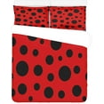 thumbnail image 1 of Juego de ropa de cama ABPHQTO 3 piezas Funda de edredón de puntos de mariquita roja con 2 fundas de almohada, 1 of 4