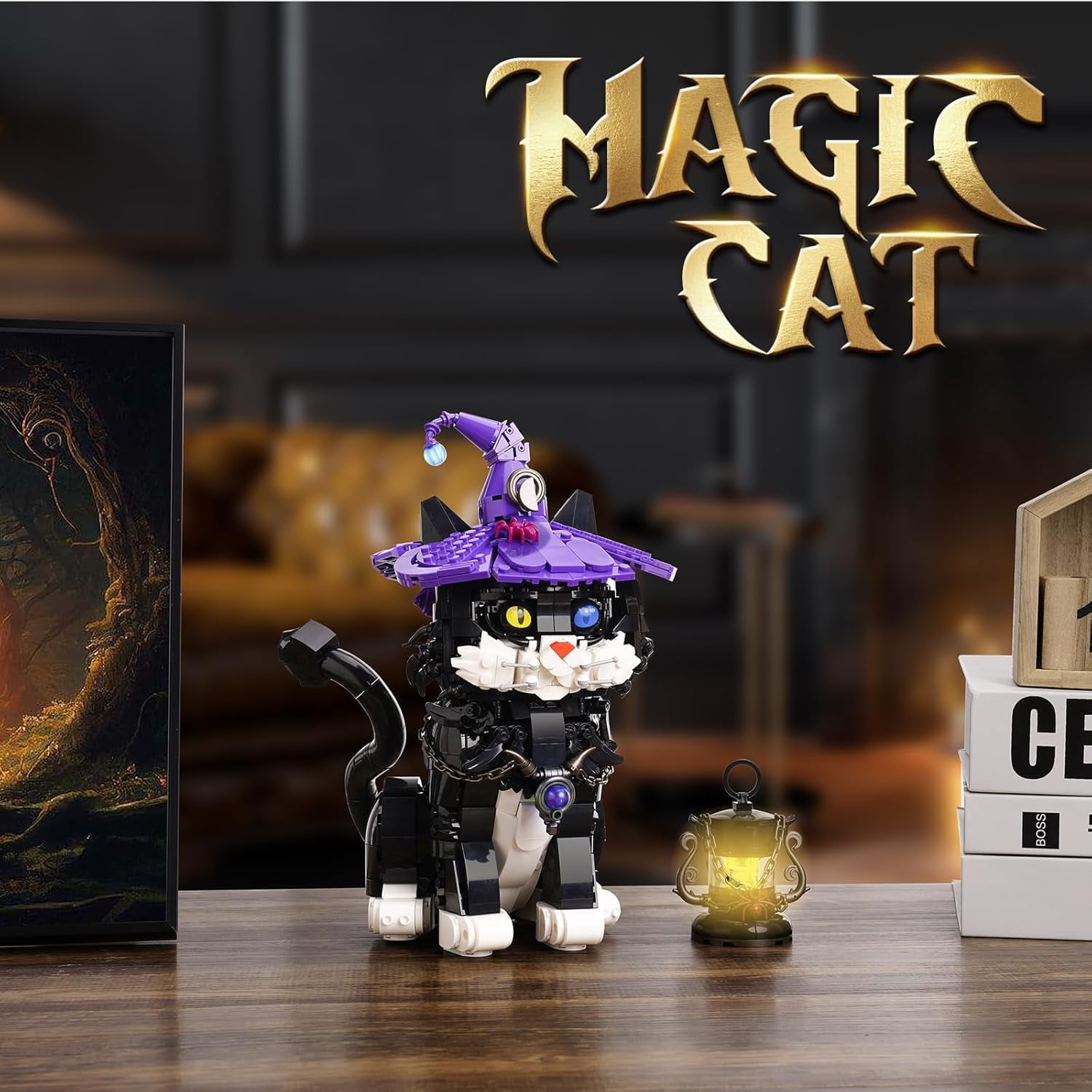Ideas Harry Magic Cat Animal Building Set, Compatible with Lego Adults Collectible MOC Cat Model STEM Potter Toy for Home Decor