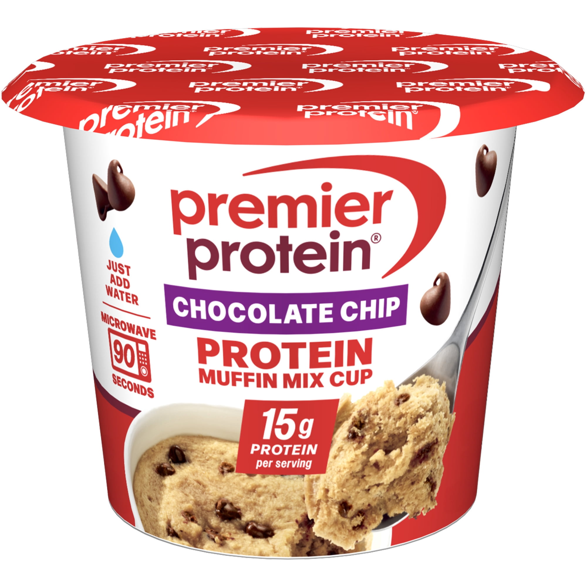 (12 pack) Premier Protein Chocolate Chip Protein Muffin Cup, 2.3 oz